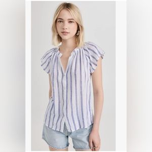 Rails Women's Alena Linen Blouse, Villa Stripe, M